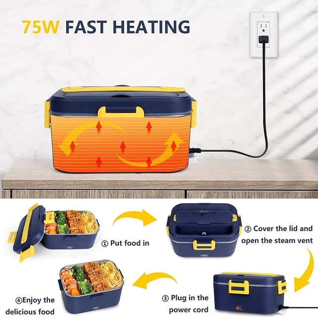 Portable Electric Lunch Box Food  Electric Heating Lunch Box Food - 1.8l  Electric - Aliexpress