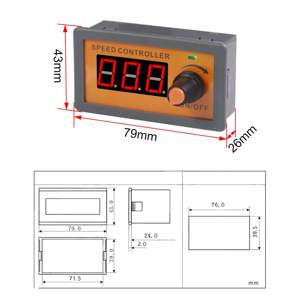 모터 속도 제어 79mm*43mm*26mm 디지털 디스플레이 모터 컨트롤러 디지털 디스플레이 모터 컨트롤러 입력 전압 5V-30V