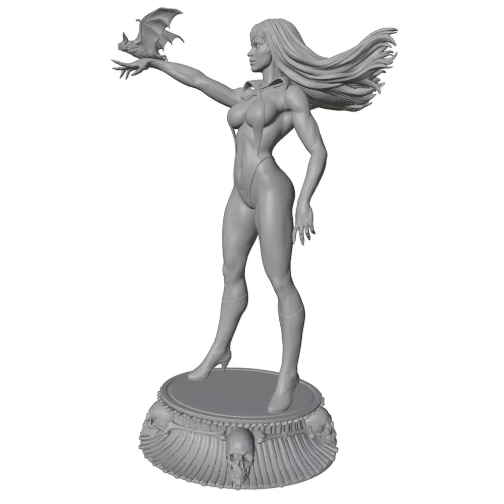 1/24 Anime Character DIY Unassembled Miniature Figurine - Gray 3D Printed Collectible Statue