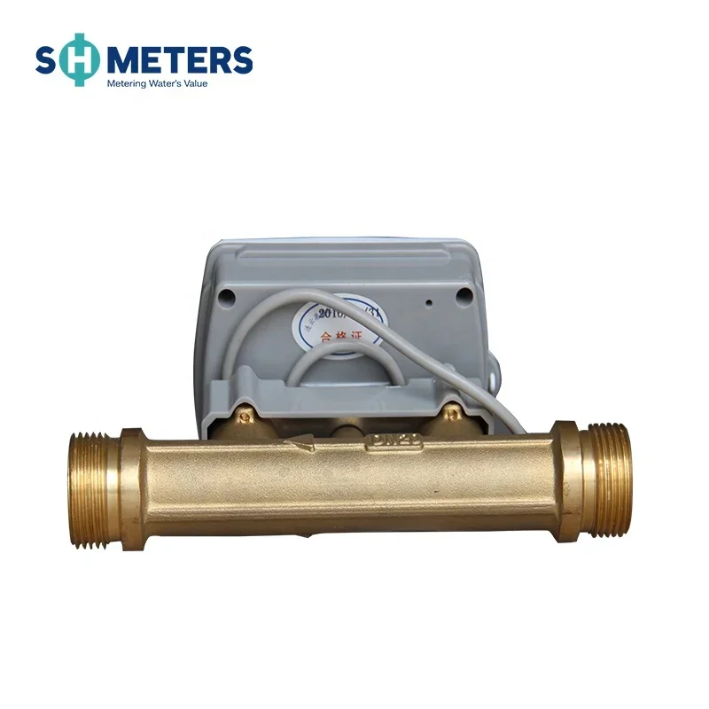 DN20MM Ultrasonic Water Flow Meter Wireless Brass M-bus amr / ami r250 smart water meter