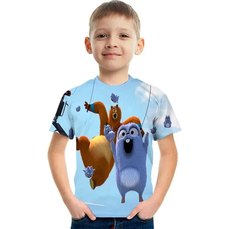 Sunlight Grizzy Bear 3d Print T Shirts Summer Funny Clothes Top Baby Boys Girl Teen Christmas Lemmings Tshirt Camisetas Tops 5