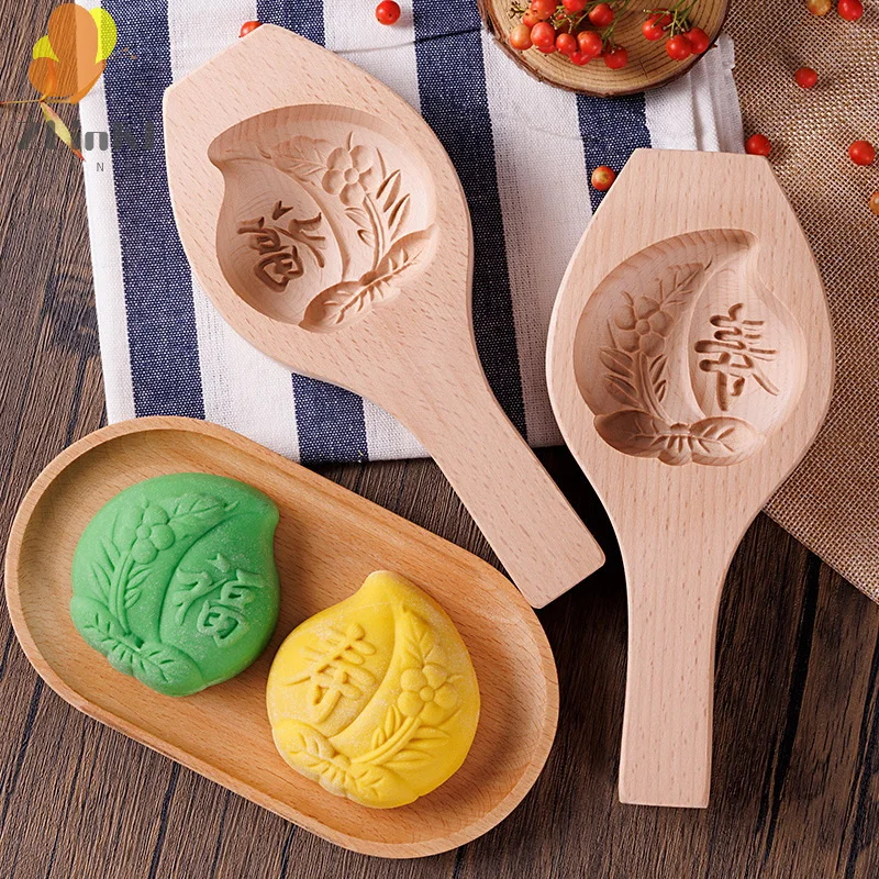 Manual DIY Wooden Steamed Bread Mold Moon Cake Fruit Biscuits Pasta Bag Steamed Stuffed Bun Tool Household Baking Artifact