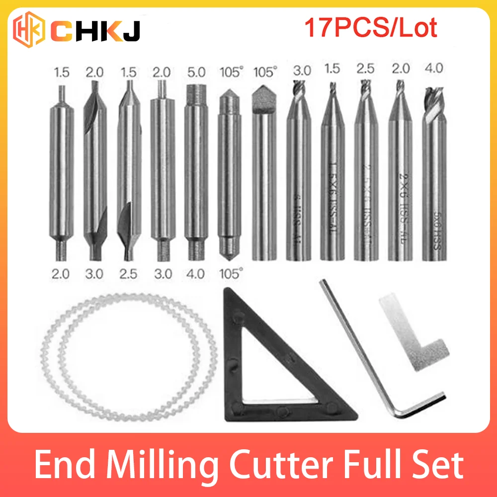 17 pieces/lot Full Set End Milling Cutter For All Vertical Key Copy Duplicating Machine As Key Cutting Parts Locksmith Tool