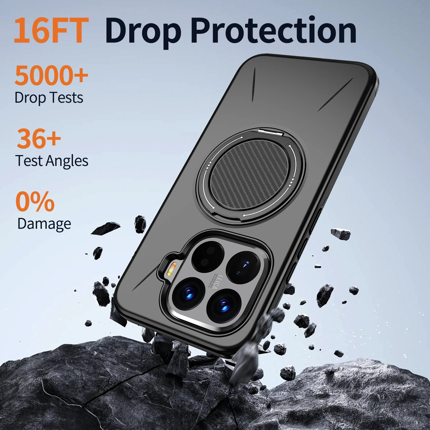 Armor Shockproof Phone Case with 360° Rotating Magnetic Metal Ring Bracket