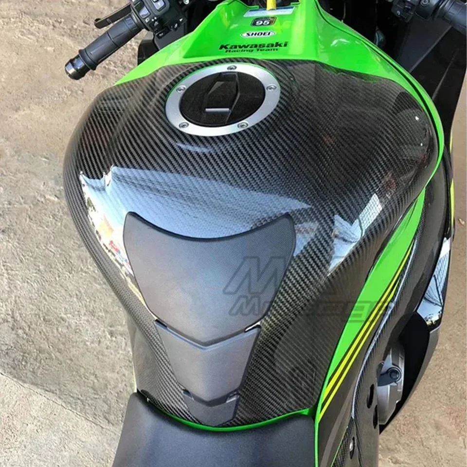 Carbon Fiber Tank Pad & Gas Cap Cover For Kawasaki Ninja H2/H2R/ZX