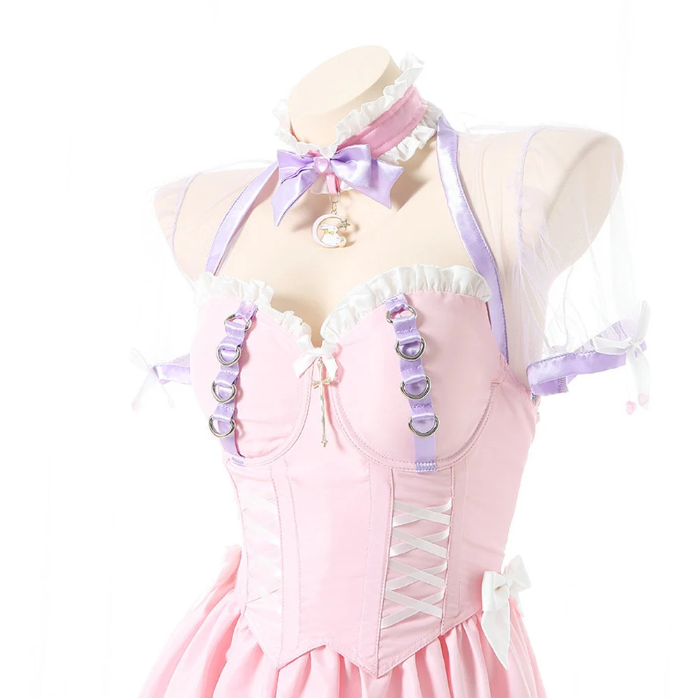 

Anime Japanese Lolita Pink Cosplay Dress Cosplay One Size Sexy Dress Outfit Halloween Party Fancy Suit