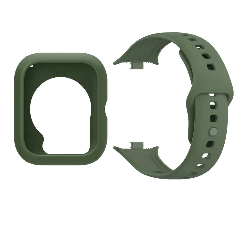 Dual-Function Silicone Sport Strap with Protective Case - Soft Replacement Band