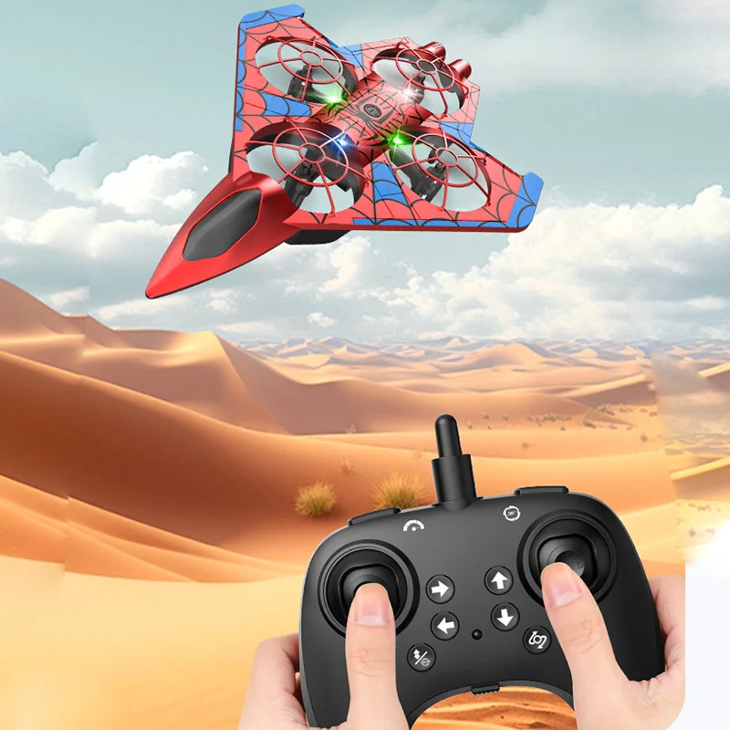 Vue rapprochée du mini drone avec caméra HD et ses trois batteries de rechange - Achetez ce jouet télécommandé