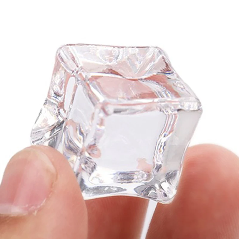 5pcs artificial ice cubes acrylic fake crystal Photography Auxiliary Props for wedding bar party beer decorations accessories drinks whiskey