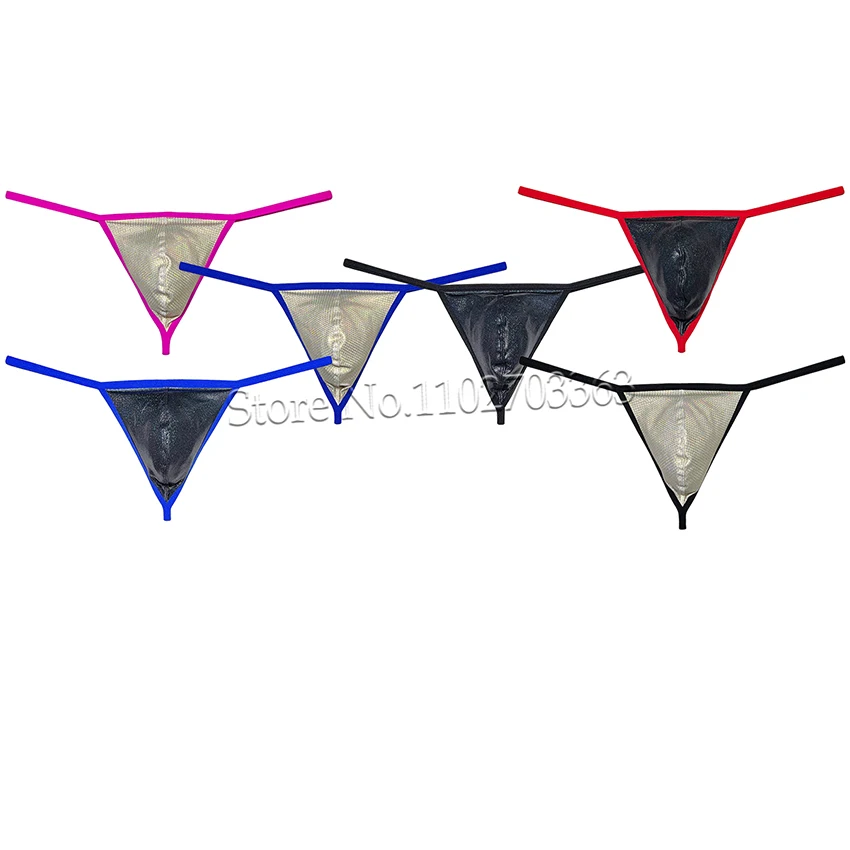 Man Shiny Leather G-String Bikini Luxury Lingerie T-Back Patent Underpants Soft Pouch Thongs Wet Look Tangas Hombre