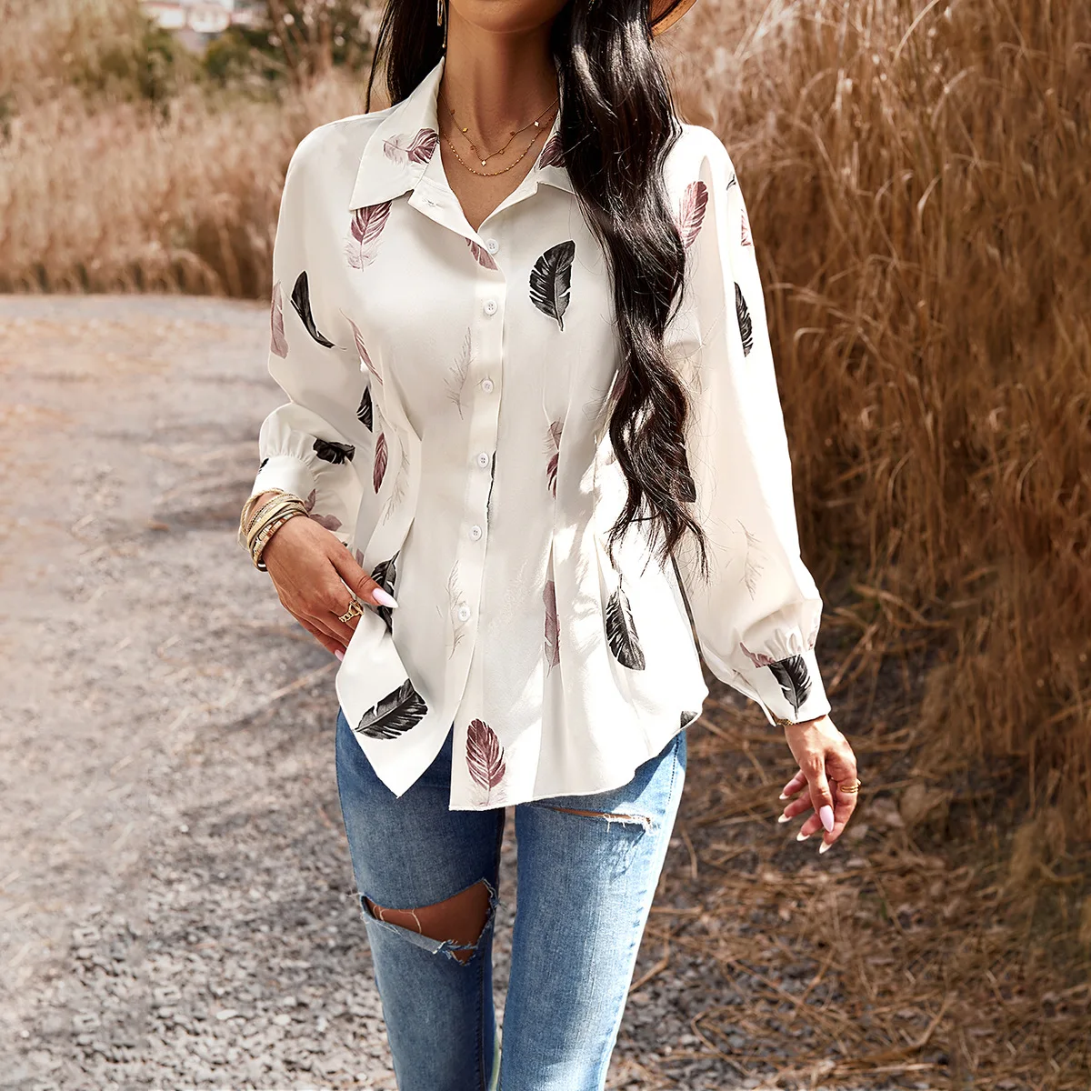 Elegant and Youth Woman Blouses Buttoned Shirt Vintage Tops for Women White Streetwear Long Sleeve Korean Female Clothes Autumn