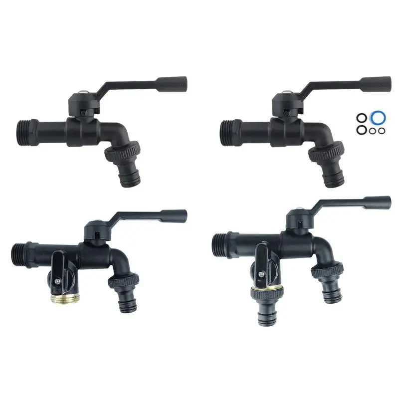 

Garden Hose Faucet Black Brass Faucet Outdoor Washing Machine Faucet Decorative Garden Bibcocks Dual Outlet Garden Supplies