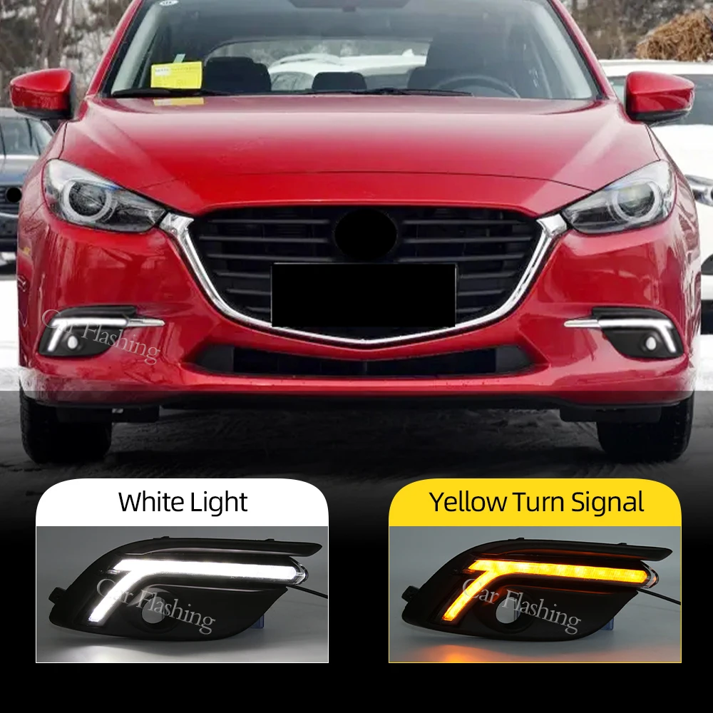 適用: マツダ MAZDA3 10-13 LED DRL フォグ ランプ デイタイム ランニング 高光度 ガイド ライト 35W ホワイト 5500K AL-HH-0816 AL Direct Fit White LED Daytime Running Lights DRL For 2010-13 Mazda3  Mazdaspeed3