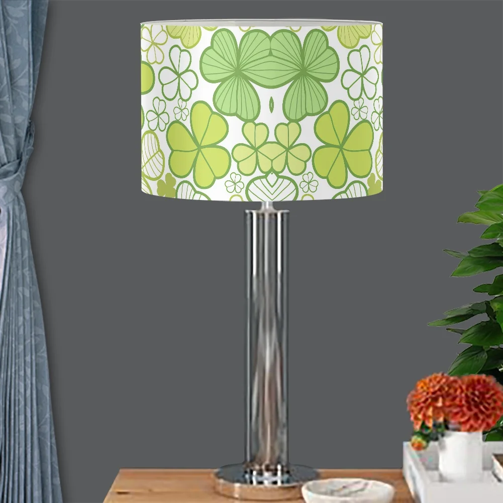 

St. Patrick's Day Four Leaf Clover Table Lamp Shades Lucky Clover Lampshade for Standing Lamp PVC Screen Lamp Covers Custom