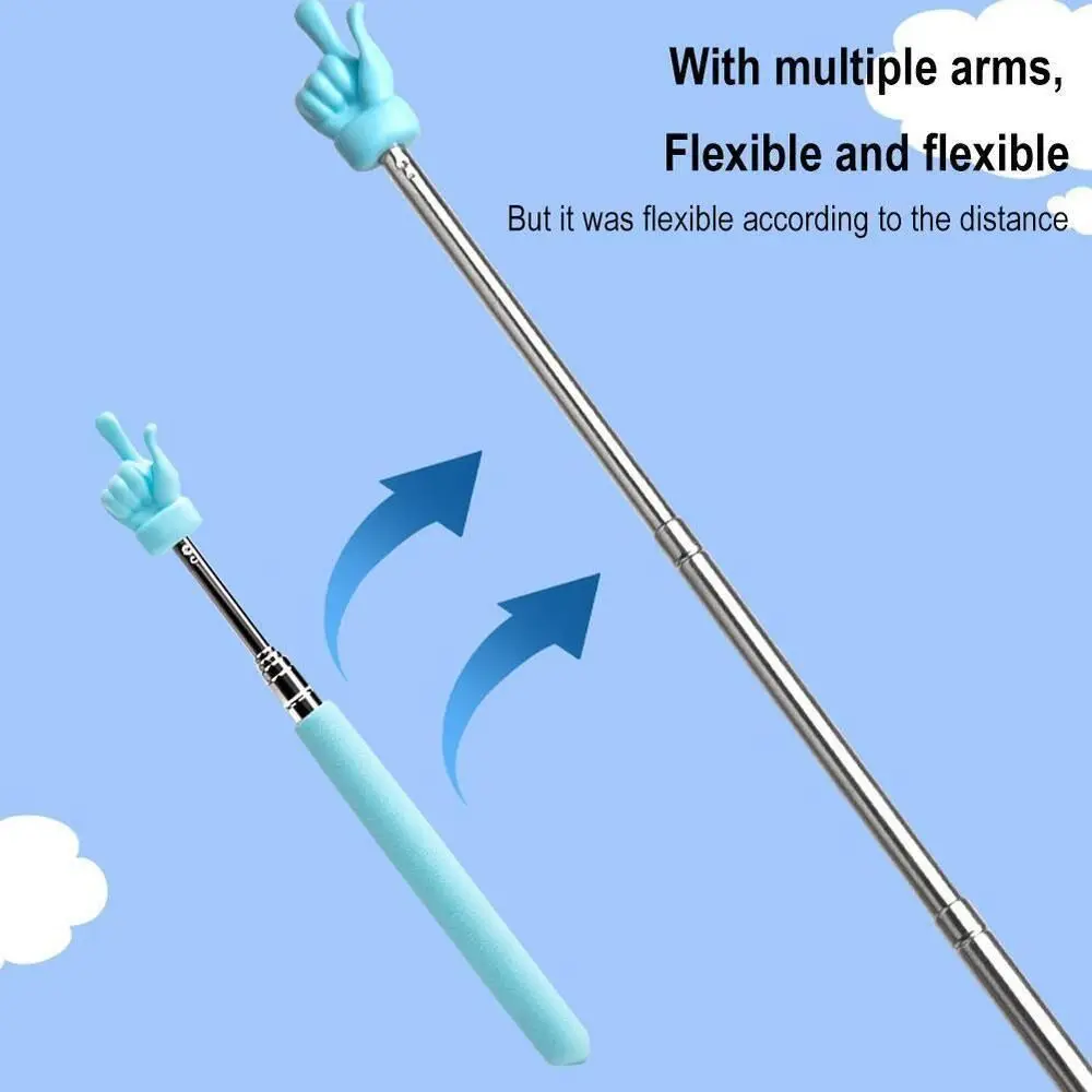 Stainless Steel Telescopic Rod Finger Design Handheld Presenter School Teaching Pointer Stick Teacher Supplies for Classroom