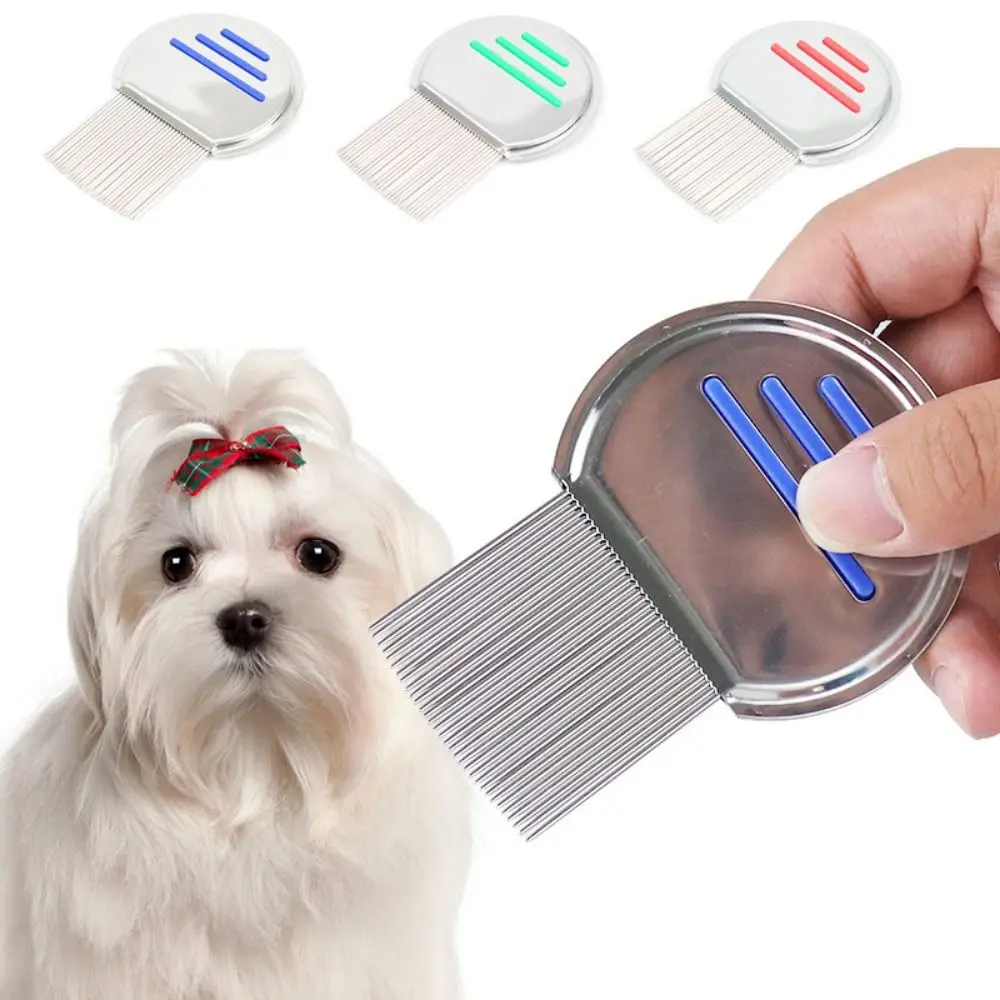 Stainless Steel Terminator Lice Comb Super Density Teeth Portable Pet Flea Cleaning Comb Multifunction Blue/Green/Red