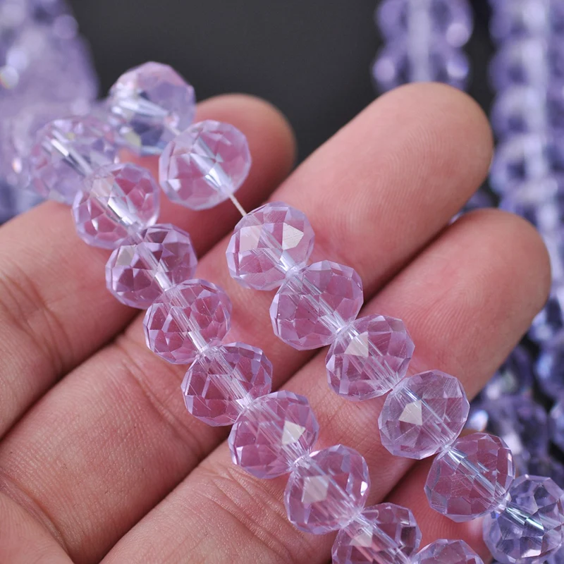 

Rondelle Faceted Czech Crystal Glass Violet Color 3mm 4mm 6mm 8mm 10mm 12mm 14mm 16mm Loose Spacer Beads for Jewelry Making DIY