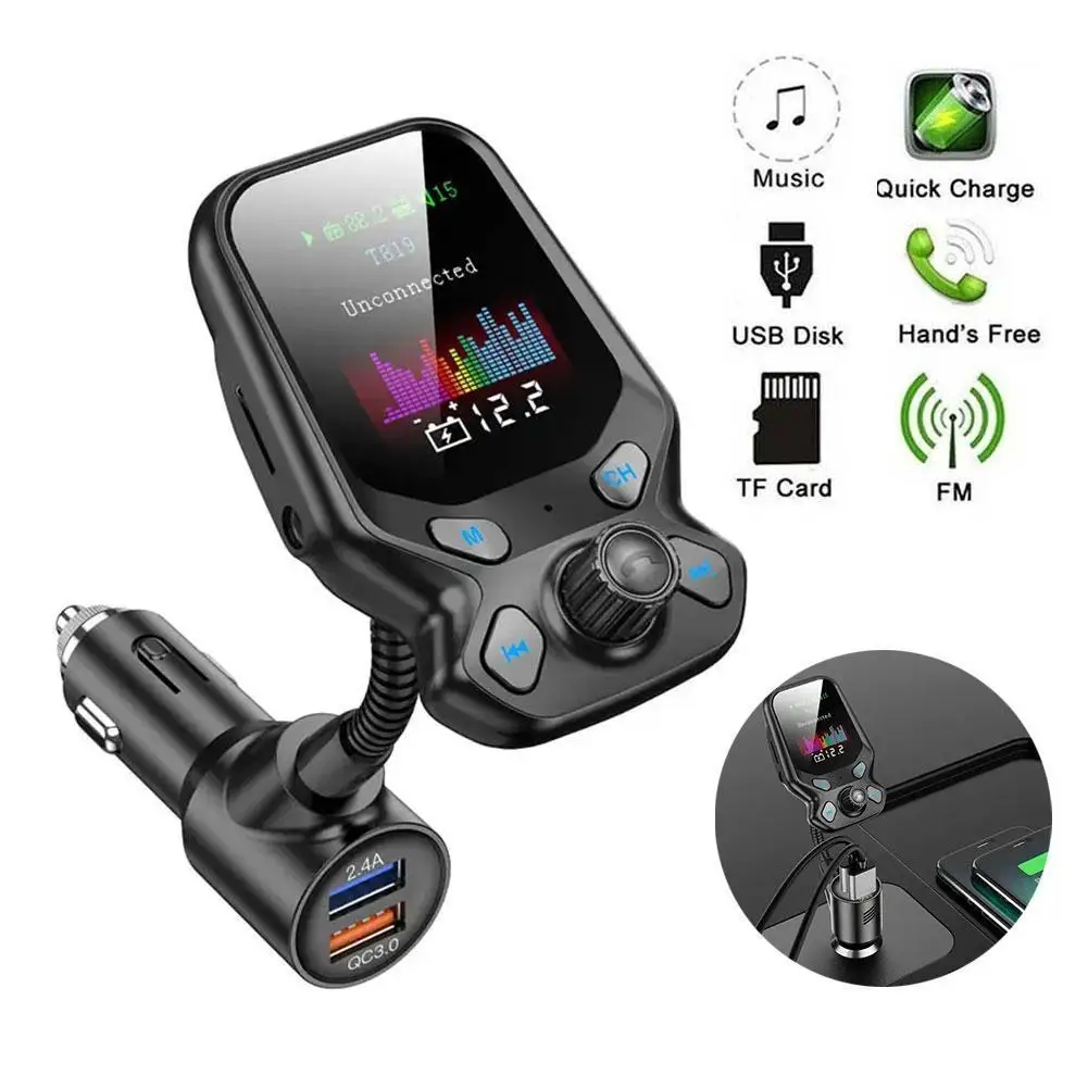 Wireless FM Transmitter Auto Bluetooth 5.0 Receiver FM Transmitter
