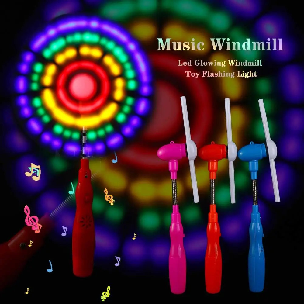 

Rotating Toys Toy For Children Outdoor Toys Rainbow Windmill Led Glowing Windmill Flash Stick Whirligig LED Spinning Windmill