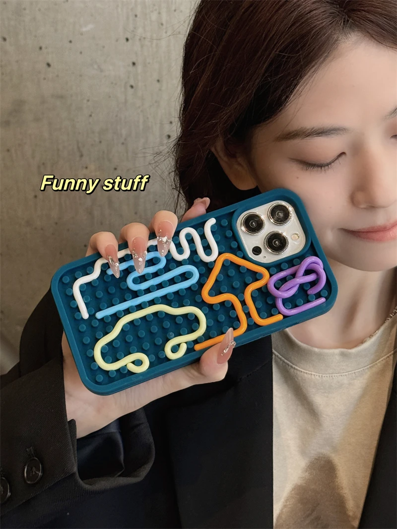 3D Jigsaw Puzzle Soft Silicone Phone Case - Funny Design Cover