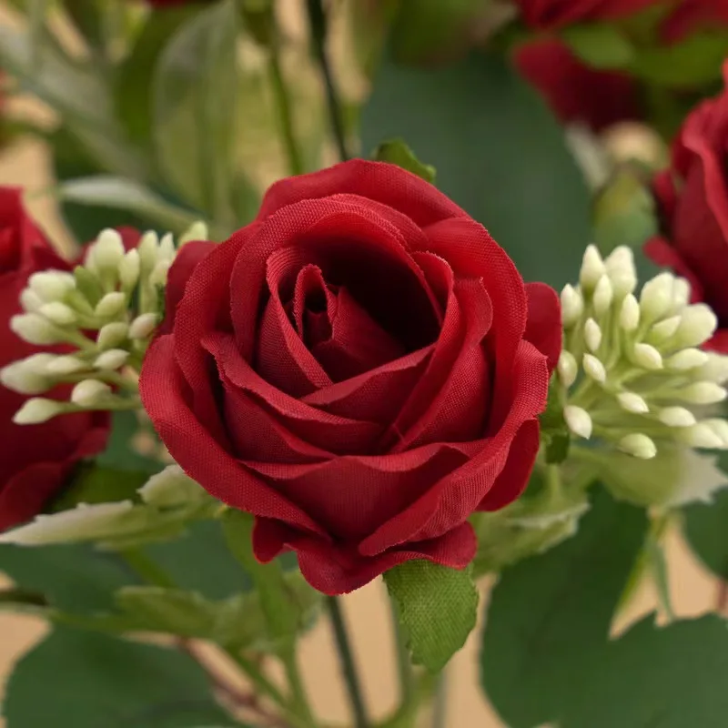 Artificial Plants Artificial Flowers Artificial Rose Artificial Flower Bouquet Artificial Flower 10 Heads Rose Bouquet Artificial Western Rose Wedding Decoration 6 Colors Peonies Fake