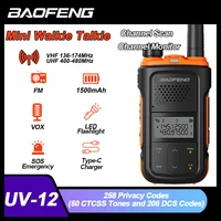 Baofeng UV-12 Walkie Talkie Dual Band VHF UHF FM Type-C Portable Long Range Mini Handheld Two Way Radio For Camping Kids Gift 1