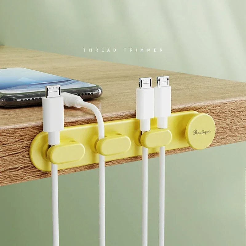 Desktop Edge Cable Clips Cable Organizer Management Bed Table Side Wire Holder Usb Charging Clamp Line Fixed Clips Buckle