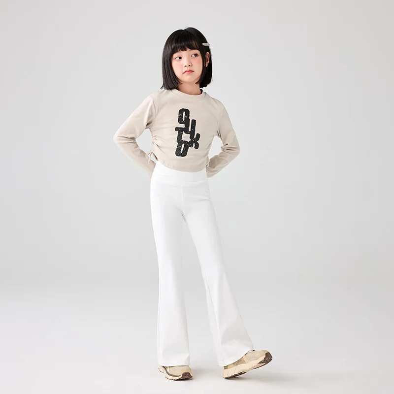 Kids Girls Slim Fit Flare Leggings New Children Casual Yoga Sporty Pants Elastic High Waist Skinny Leggins Korean Style