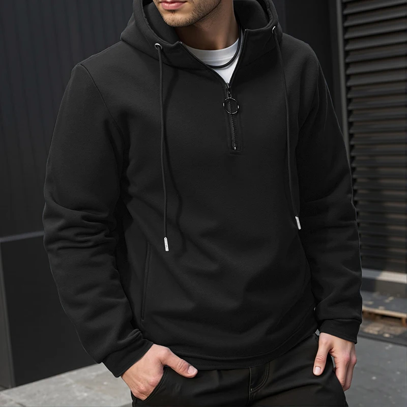 Mens Hoodies Casual Style Hoodie Men Hip-Hop Male Zip Design Hoody Sweatshirt Long Sleeve Men Hooded Jacket Coat B251 - 2