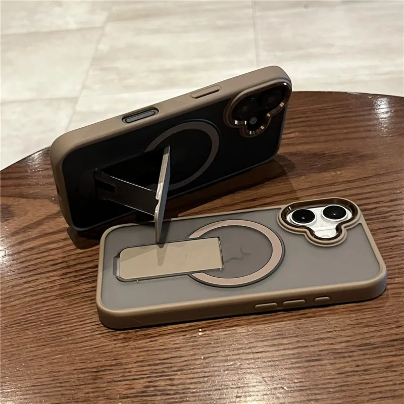 Luxury Magnetic Folding Stand with Matte Translucent Back Cover