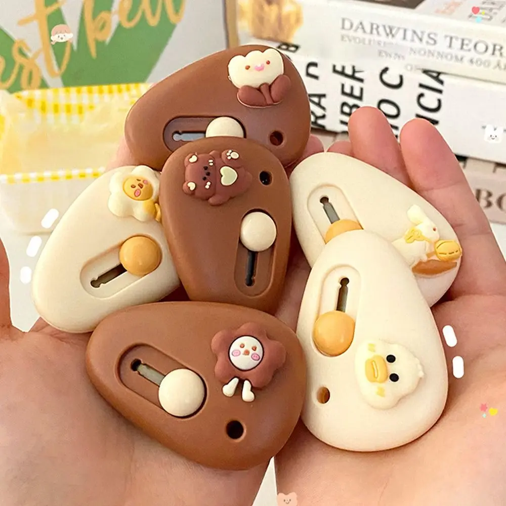 Mini Paper Cutting Knife Cartoon Cutter Retractable Letter Opener Carton Opener Box Opening Blade School Office Supplies