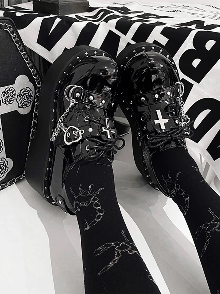 Women's Platform Mary Jane-schoenen met dikke zool, gotisch, Lolita Women's Platform Mary Jane-schoenen met dikke zool, gotisch, Lolita