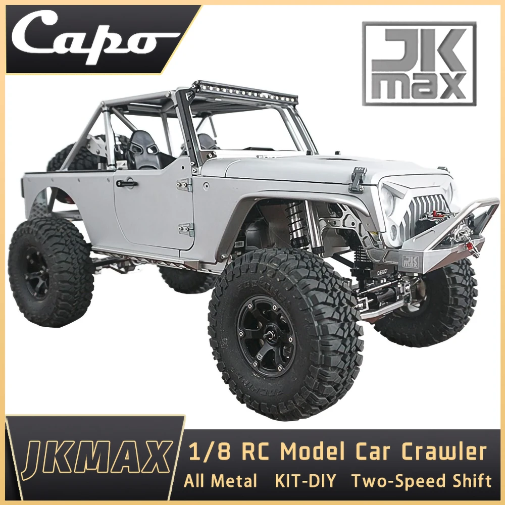RC 자동차CAPO JKMAX 1/8 올 메탈 전기 원격 제어 등반 모델 자동차 오프로드 크롤러 키트 티몬