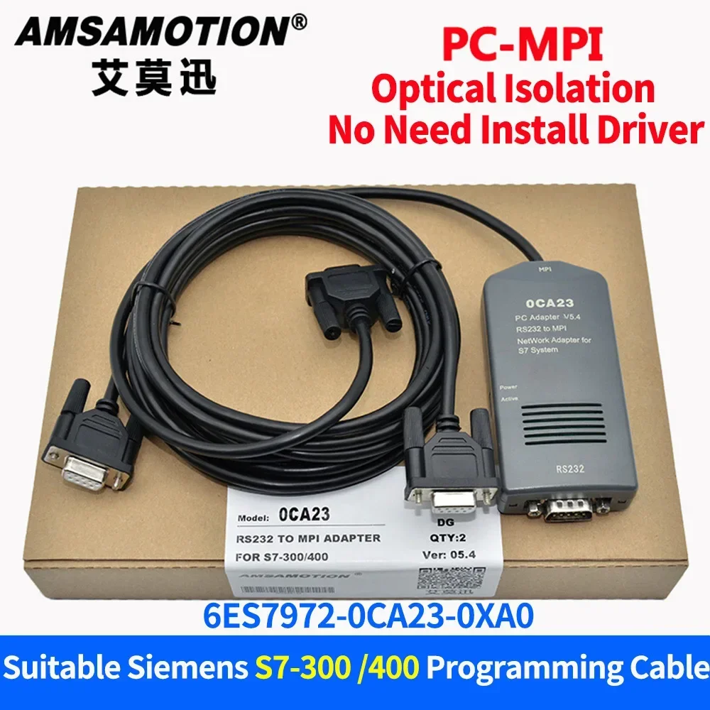 지멘스 S7-300/400 PLC 6ES7972-0CA23-0XA0 용 PC-MPI + 어댑터, 프로그래밍 데이터 케이블 다운로드, S7-300 S7-400 RS232 MPI