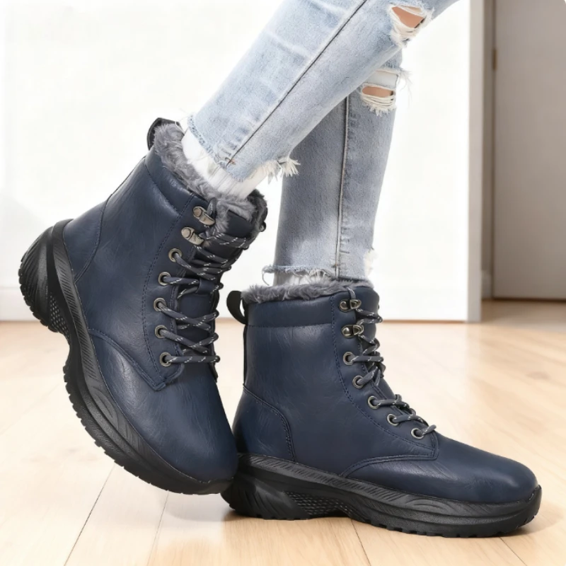 Retro Women's Boots for Winter Warmth Fashion Solid Color Anti Slip Plush Snow Boots Minimalist Casual Outdoor Women's Sneakers