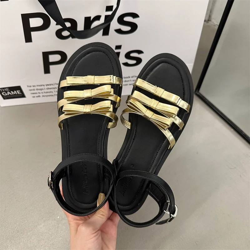 

2024 Summer New Designer Platform Sandals Women Fashion Casual Roman Shoes Female Solid Color Weave Ankle Strap Sandalias Mujer