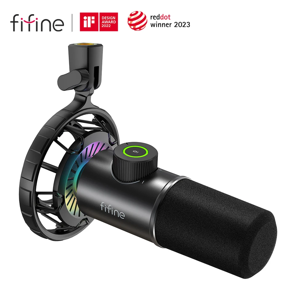 FIFINE Dynamic Microphone for windows&laptop,USB Mic for Gaming