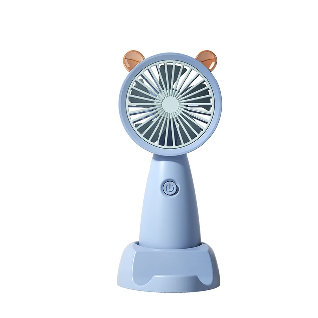 USB Mini Handheld Fan Outdoor Mini Creative Desktop Office Mute Charging Portable Handheld Fan Blue Portable Fan