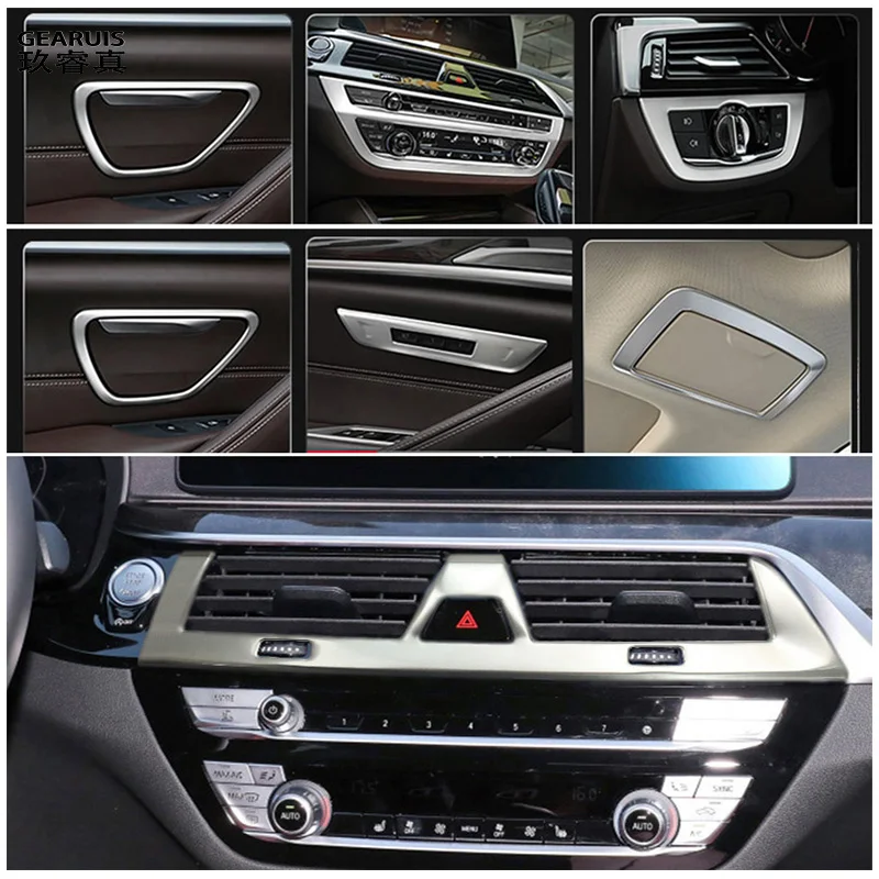 

For BMW 5 Series G30 2018-2023 Car Styling Center Console Volume CD Panel Frame Air outlet Reading lamp Auto Cover Sticker Trim