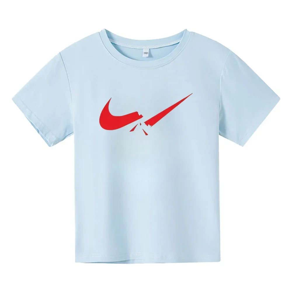 Summer Luxury Design Teen T-shirt Children's Brand Print Casual Short Sleeve Cotton T-shirt Boys Girls Baby Tee Top Kid Clothes 3