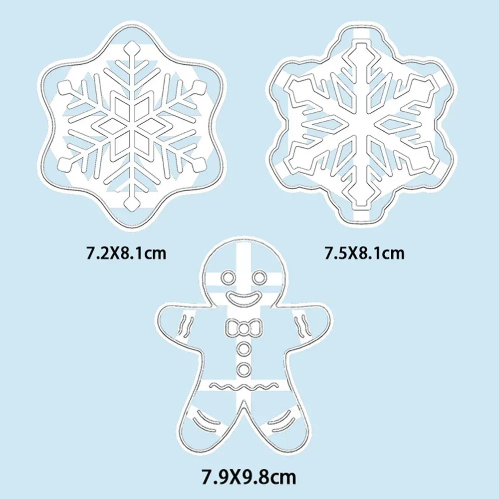 Cookie Cutter Cookie Mould Cookie Printing Mold Baking Mold Christmas Gingerbread Cookie Cutters Snowflake Santa Plastic Cookie Mold Biscuit Stamp Christmas Kitchen DIY Baking Supplies