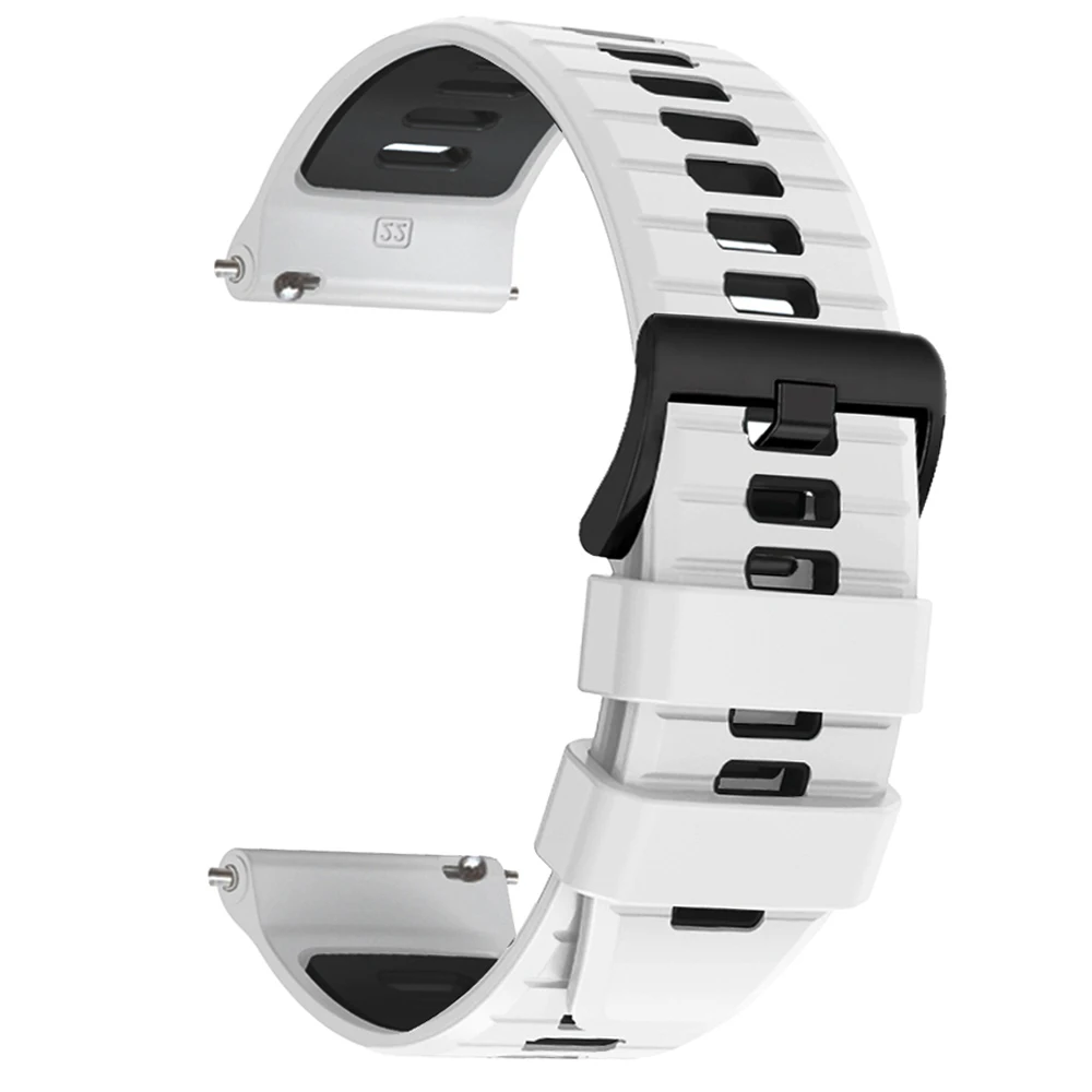 Two-Tone Silicone Sport Wristband Replacement Strap, 20mm/22mm