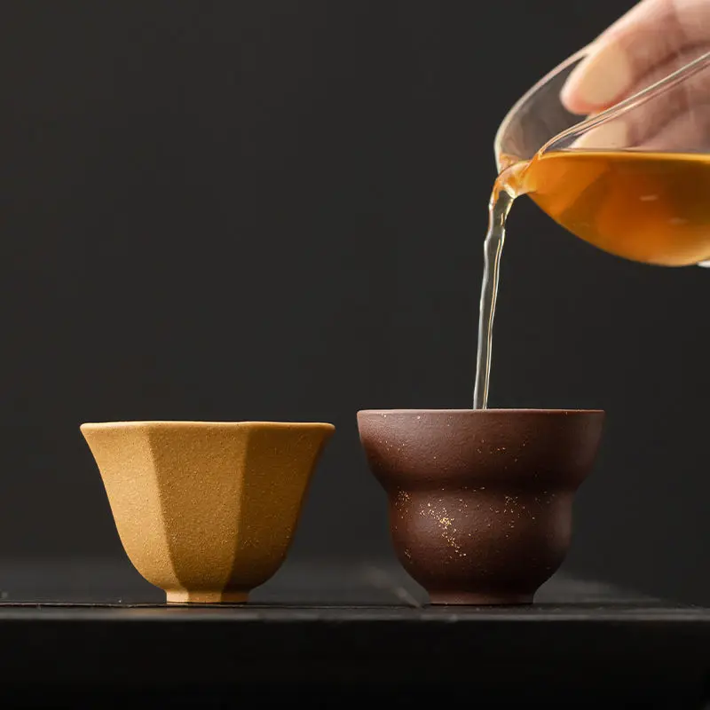 High-end Yixing Purple Clay Teacup Full Handmade Cup Kung Fu Tea Cup Tea Ceremony Accessories Small