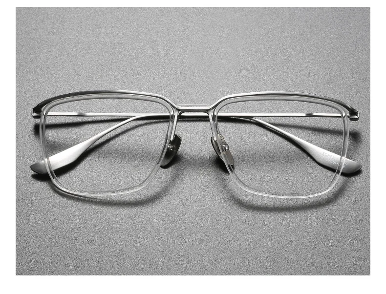 CLLOIO Vintage Ultraleicht Reinem Titan Lesebrille für Männer Anti Blau Licht Myopie Gläser Optische Brillen Rahmen DTX106 – Detail 15