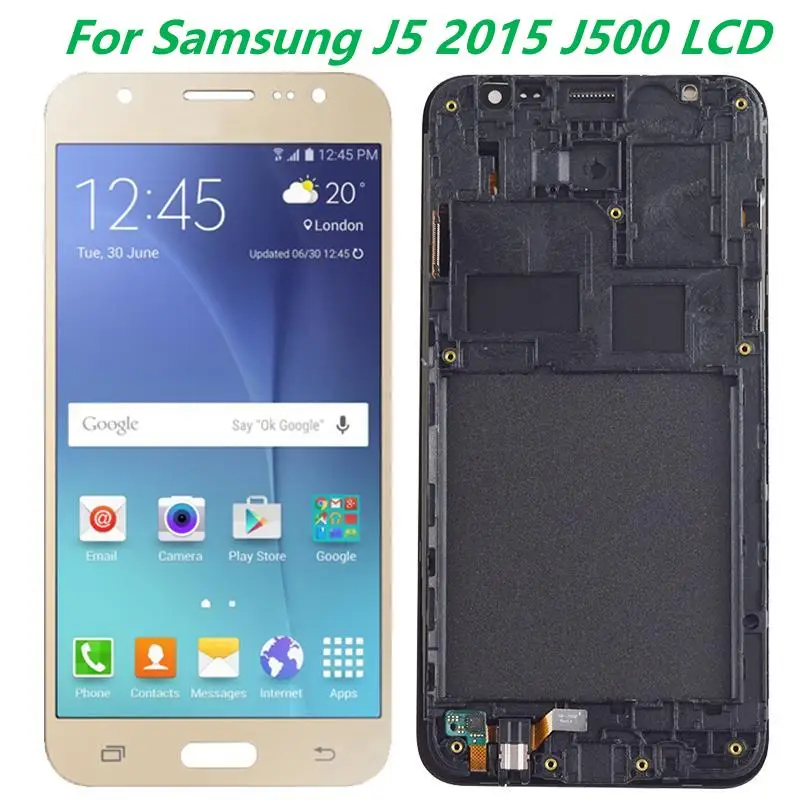 

5.0 Original AMOLED For Samsung Galaxy J5 2015 J500 LCD Display Touch Screen SM-J500H J500FN J500F J500M SM-J500F With Frame