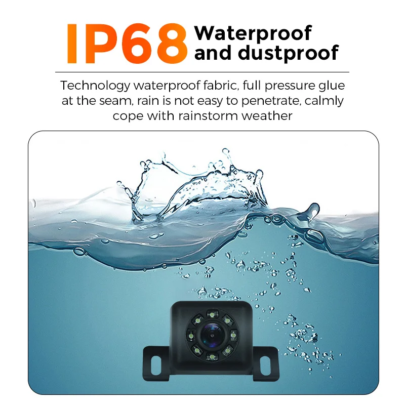 For Android Car Radio CVBS 8LED CAM CVBS Rear View Camera Night Vision IP68 Waterproof Universal Backup Parking Camera