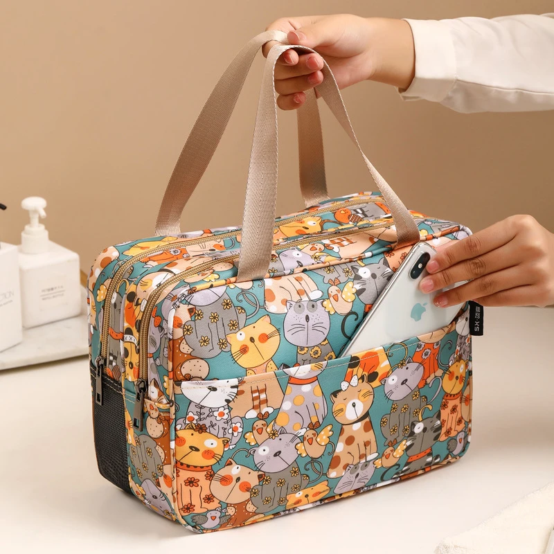 Large Capacity Cartoon Cosmetic Bag for Women PU Clear Zipper Beauty Case Travel Toiletry Wash Makeup Organizer Storage Bath Bag 4
