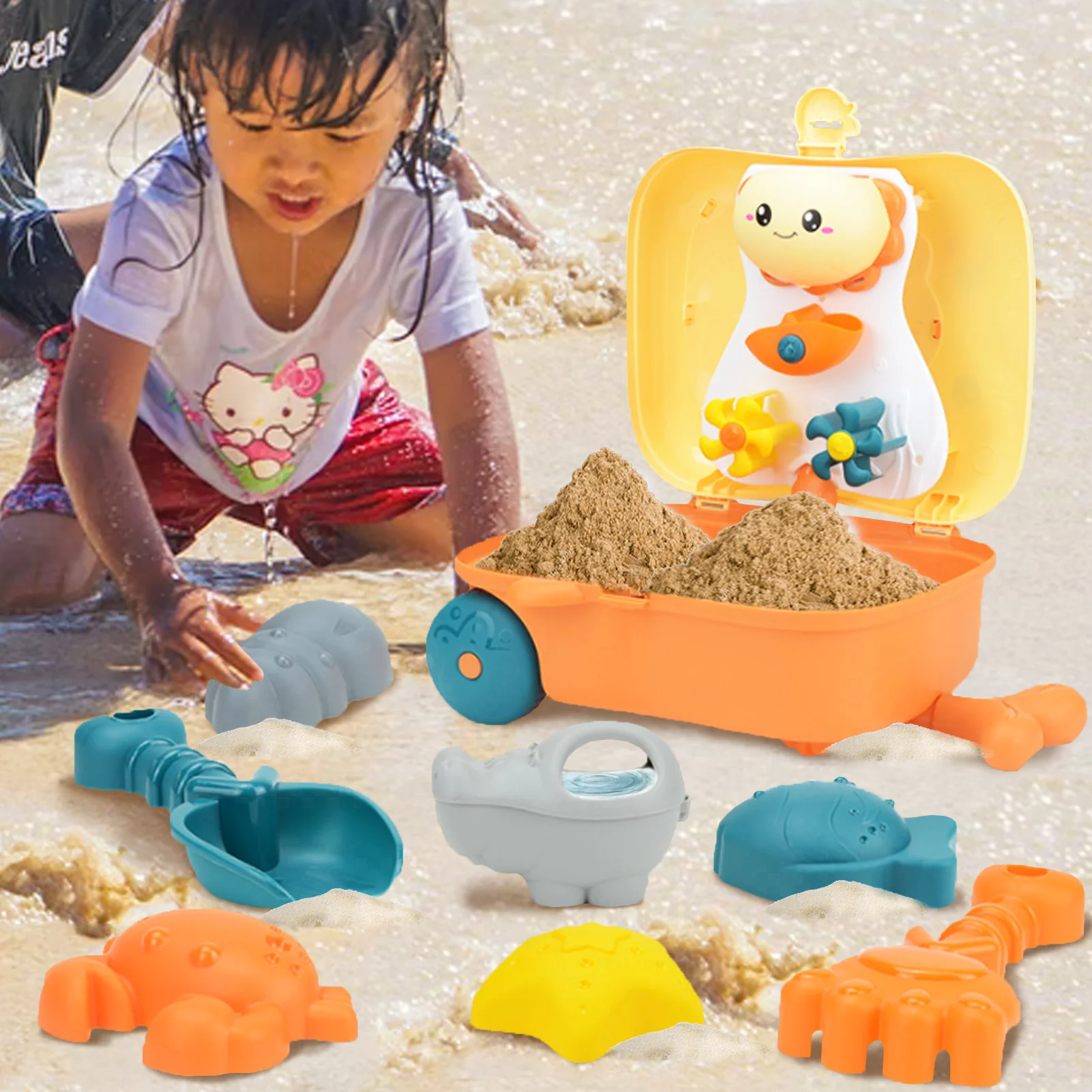 Little Dutch Juego De Playa De 9 Piezas Con Moldes De Helado Y Cuchara - Diseño Vintage Para Arena, Juguete Infantil Desde 18 Meses