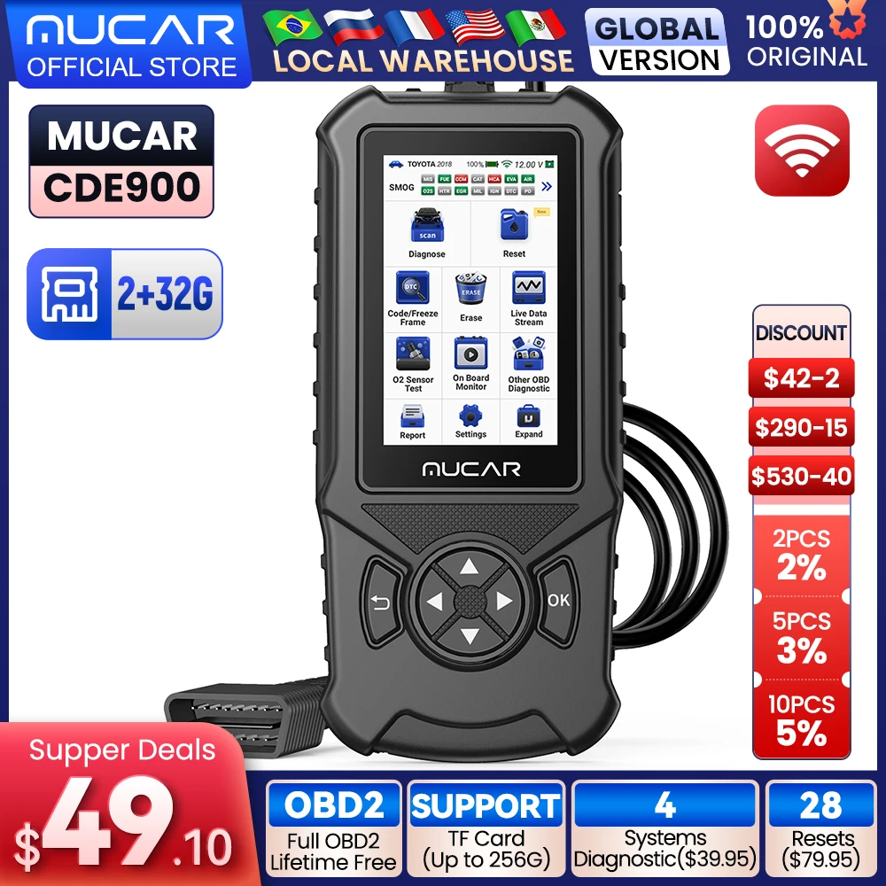 Mucar-CDE900-OBD2-Diagnostic-Tools-16G-ROM-WIFI-Engine-Automotive-OBD-2 ...