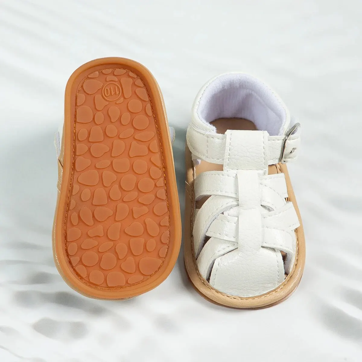 Summer Baby Sandals Baby Boy Girl PU Leather Shoes Toddler Rubber Sole Flat Anti-slip First Walkers Crib Shoes